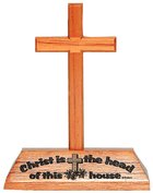 Cross on Stand: Christ is the Head (Mahogany) Homeware