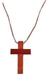 Pendant: Wooden Cross 4cm With Strap Pendant: Wooden Cross 4cm With Strap