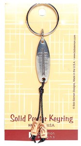 Keyring: Surfboard With Cross (Lead-free Pewter) Keyring: Surfboard With Cross (Lead-free Pewter)