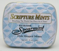 Scripture Fish Mints Pocket Tin: Intense Spearmint Sugar Free Scripture Fish Mints Pocket Tin: Intense Spearmint Sugar Free