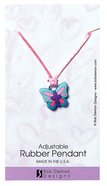 Rubber Pendant: Butterfly 2 Corinthians 5:17 Adjustable Lace Cord Jewellery