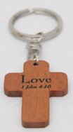 Cross Keyring: Love 1 Corinthians 13:4-8 (Mahogany) Novelty