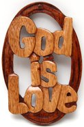 Carved Sign: God is Love (Mahogany) Plaque