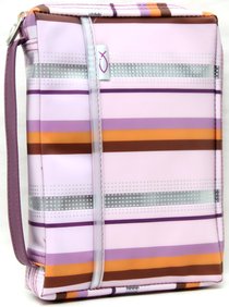 Bible Cover Pink Lavender Sassy Stripes - Medium Bible Cover Pink Lavender Sassy Stripes - Medium