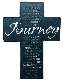 Mini Metal Message Cross: Journey Various Scriptures, Black Mini Metal Message Cross: Journey Various Scriptures, Black