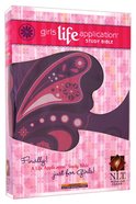 NLT Girls Life Application Study Bible Glittery Grape Butterfly (Black Letter Edition) Imitation Leather