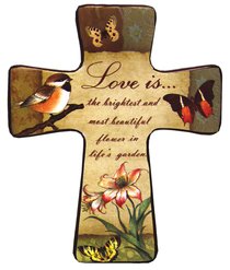 Ceramic Cross Wall Plaque "Love Is..." Ceramic Cross Wall Plaque "Love Is..."