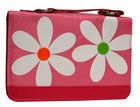 Bible Cover Daisy Pink With Zipper Pocket Microfibre Medium Bible Cover