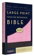 KJV Large Print Thinline Reference Bible Chocolate/Pink (Red Letter Edition) Imitation Leather