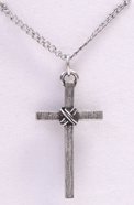 Pendant: Cross Textured Wrapped (Pewter) Jewellery