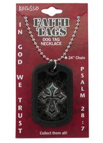 Faith Dog Tag Beveled Cross Faith Dog Tag Beveled Cross