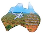 Christian Australia Map Shaped Resin Fridge Magnet: Plane/Outback/Ps 3:6 Novelty