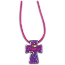 Cherished: His Princess Fun Cross Necklace Colorful Plastic Purple Cherished: His Princess Fun Cross Necklace Colorful Plastic Purple