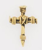 Lapel Pin Gold Wrapped Nails Cross Jewellery