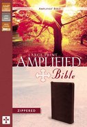 Amplified Large Print Zippered Collection Bible Burgundy Bonded Leather