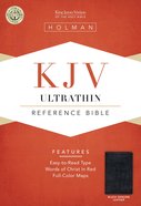 KJV Ultrathin Reference Bible Black Genuine Leather Genuine Leather