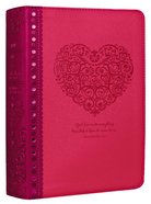 NLT Girls Life Application Study Bible Pink Heart Leatherlike Imitation Leather