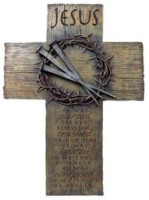 Cross Large: Jesus, Nails & Crown (Polyresin) Cross Large: Jesus, Nails & Crown (Polyresin)