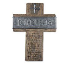 Large Wall Cross: John 3:16 (Polyresin) Large Wall Cross: John 3:16 (Polyresin)