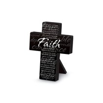 Mini Metal Message Cross: Faith Various Scriptures, Black Mini Metal Message Cross: Faith Various Scriptures, Black
