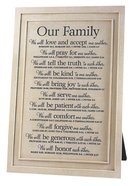 Tabletop Plaque: Our Family, Various Scriptures Plaque