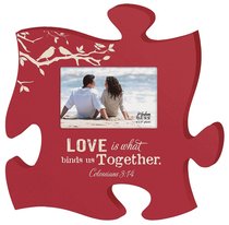 Puzzle Pieces Wall Art: Love - Colossians 3:14 (Holds 4x6 Photo) Puzzle Pieces Wall Art: Love - Colossians 3:14 (Holds 4x6 Photo)