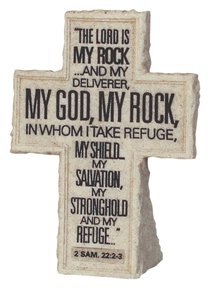 Cross Tabletop: Cornerstone: The Lord is My Rock (2 Samuel 22:2-3) Cross Tabletop: Cornerstone: The Lord is My Rock (2 Samuel 22:2-3)