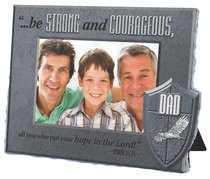 He is Your Shield Cast Stone Photo Frame: Dad He is Your Shield Cast Stone Photo Frame: Dad