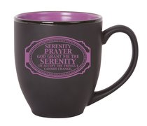 Bistro Mug: Serenity Prayer, Black With Purple Bistro Mug: Serenity Prayer, Black With Purple