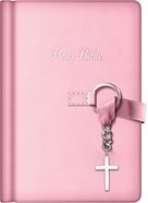 NKJV Simply Charming Bible Pink With Cross Charm (Black Letter Edition) Premium Imitation Leather