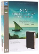NIV First-Century Study Bible Black/Dark Charcoal (Black Letter Edition) Premium Imitation Leather