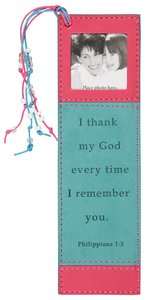 Bookmark With Photo Frame: Philippians 1:3 Luxleather Bookmark With Photo Frame: Philippians 1:3 Luxleather