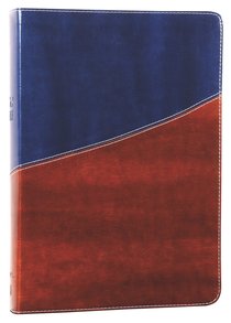NKJV Giant Print Center-Column Reference Bible Rich Navy/Rustic Brown (Red Letter Edition) NKJV Giant Print Center-Column Reference Bible Rich Navy/Rustic Brown (Red Letter Edition)