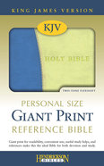 KJV Personal Size Giant Print Reference Bible Blue/Lime Green Flexisoft Imitation Leather