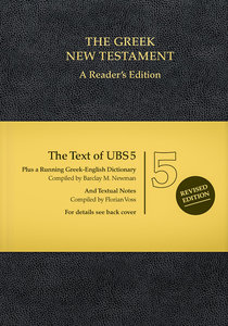 Ubs5 Greek New Testament: A Readers Edition Black Ubs5 Greek New Testament: A Readers Edition Black