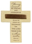 Tabletop Cross: Strength, Bronze Bar, Jeremiah 1:9 (Polyresin) Plaque