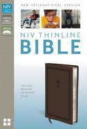 NIV Thinline Bible Cross Chocolate Duo-Tone (Red Letter Edition) Imitation Leather