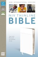 NIV Thinline Bible White (Red Letter Edition) Imitation Leather