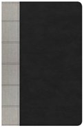 NKJV Large Print Personal Size Reference Bible Black/Gray Deluxe Premium Imitation Leather