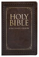 KJV Large Print Thinline Bible Brown Red Letter Edition Imitation Leather