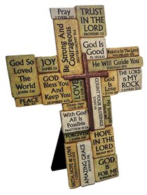 Cast Stone Cross: Stacked Stone Look Cast Stone Cross: Stacked Stone Look