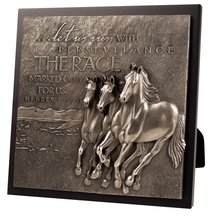 Moments of Faith Sculpture Plaque: Running Horses, Hebrews 12:1 Moments of Faith Sculpture Plaque: Running Horses, Hebrews 12:1
