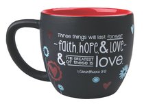 Joy Blossoms Ceramic Mug: Love Black/Red/Blue/White (1 Cor 13:13) Joy Blossoms Ceramic Mug: Love Black/Red/Blue/White (1 Cor 13:13)