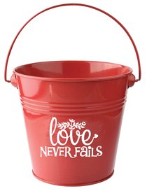 Gift Bucket: Love Never Fails (Red) Gift Bucket: Love Never Fails (Red)