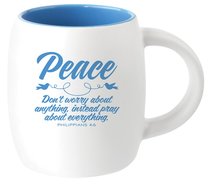 Ceramic Barrel Mug: Peace (Light Blue) Ceramic Barrel Mug: Peace (Light Blue)