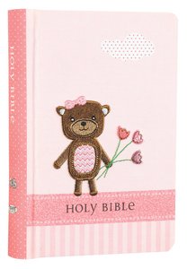 ICB Baby Bear Bible Pink Stripe With Bear (Black Letter Edition) ICB Baby Bear Bible Pink Stripe With Bear (Black Letter Edition)