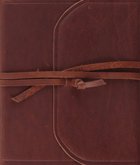 ESV Premium Single Column Journaling Bible Brown Flap With Strap (Black Letter Edition) Genuine Leather