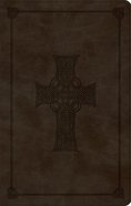 ESV Ultrathin Bible Black Lettered Trutone Olive Celtic Cross Design Imitation Leather