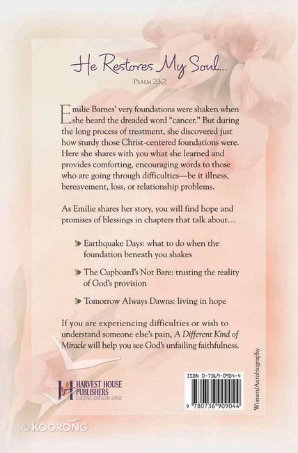 Buy A Different Kind Of Miracle By Emilie Barnes Buchanan Anne