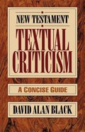 New Testament Textual Criticism Paperback